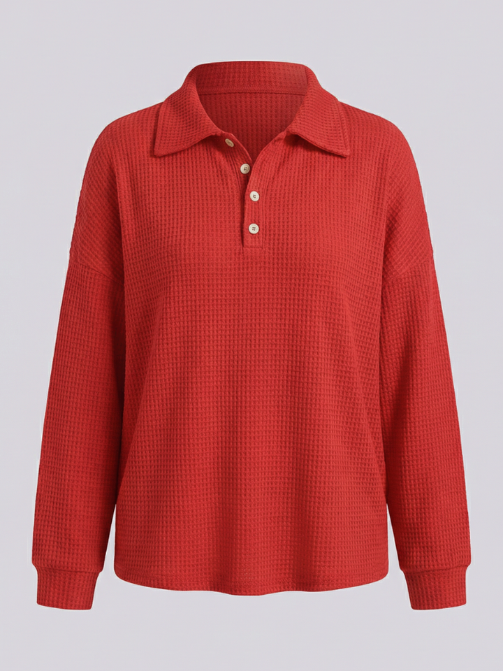 Ava | Soft Knit Polo Sweater