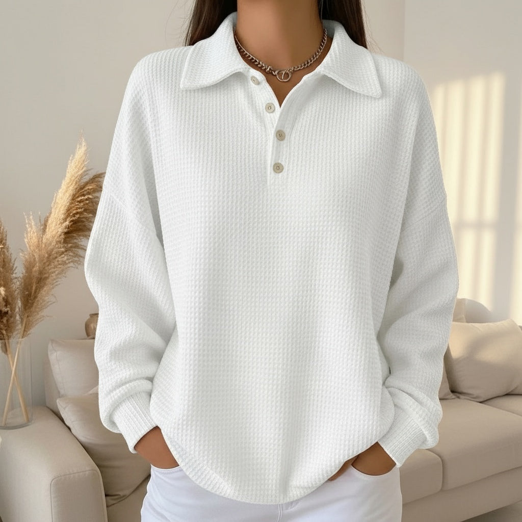 Ava | Soft Knit Polo Sweater